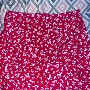 No Boundaries Red and White Resort Pencil Skirt and Matching Blouse